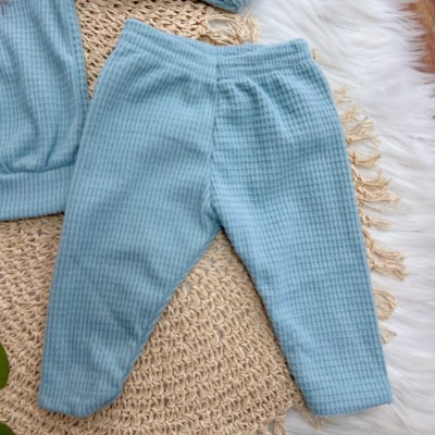 Conj. Jaqueta com Capuz Flor de Estrelinha e Calça em Malha Wafle - Verde